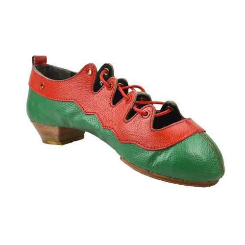 Highland Jig Shoe in Two Tone Red and 